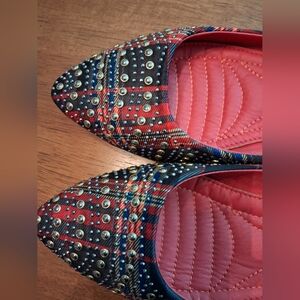 Studded Plaid Women's Flats